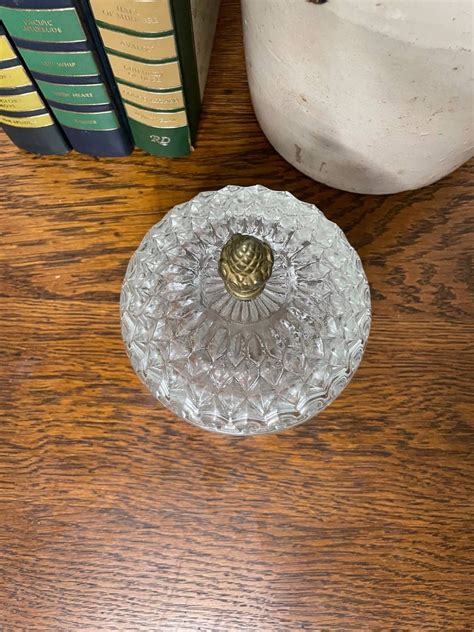 indiana glass green trinket box metal acorn top|Identifying and Valuing Indiana Glass – Antique Answers.